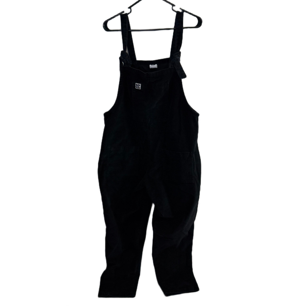 Lucy and Yak Corduroy Overalls Womens Size 10R Black Pants Pockets Cotton Casual